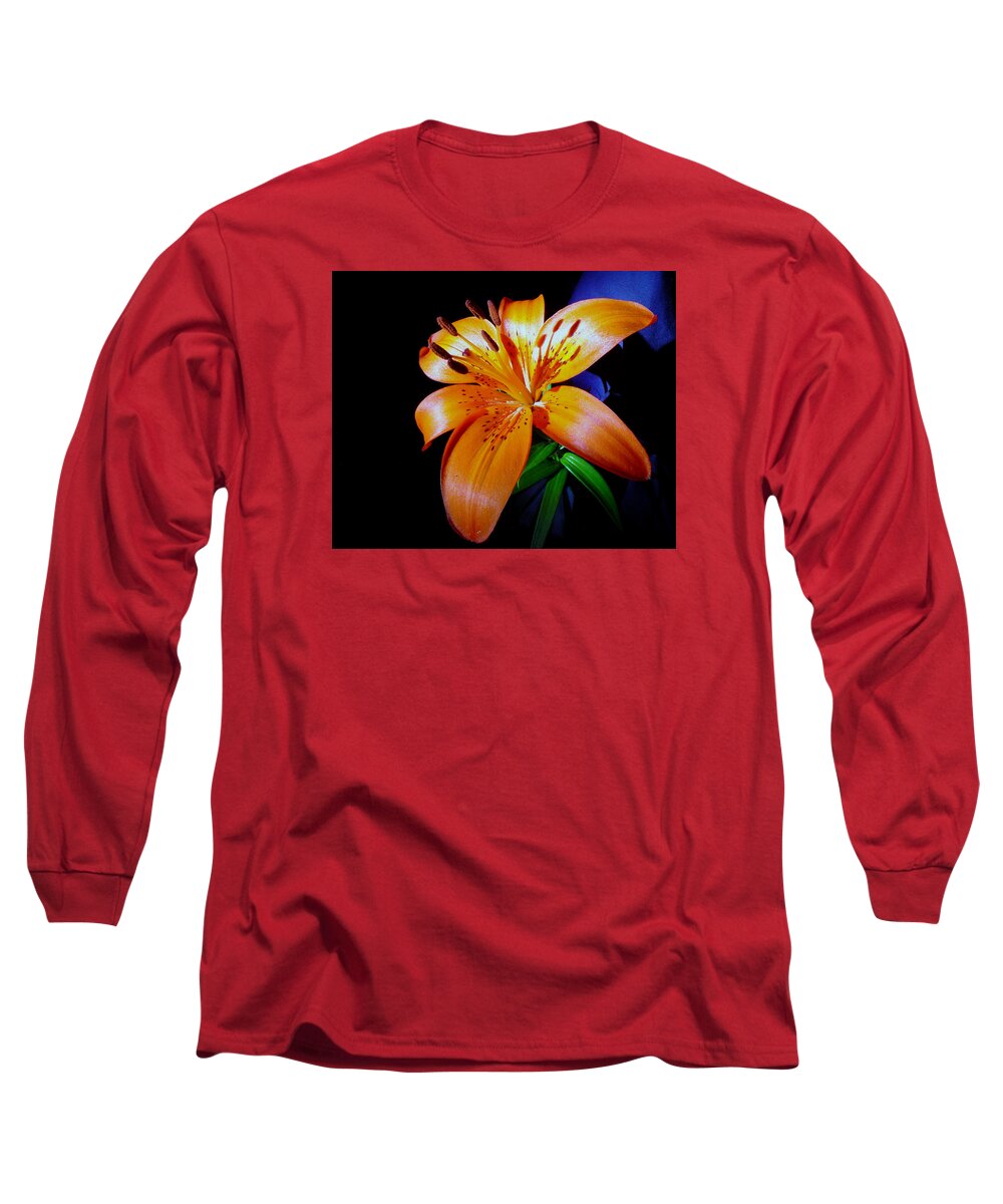 Flower Long Sleeve T-Shirt featuring the photograph orange Glow by Robert Och