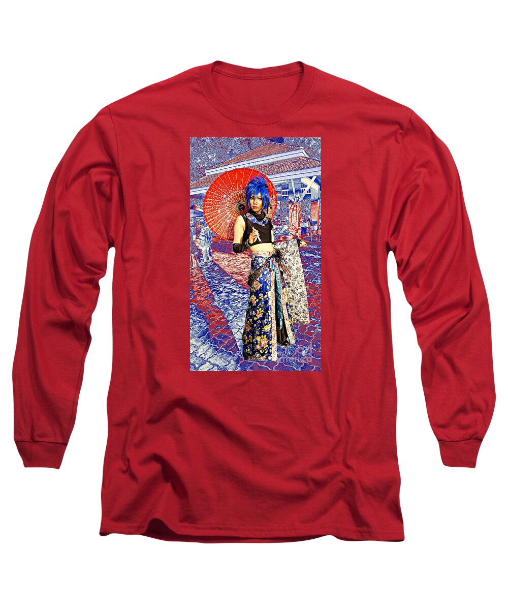 Cosplay Long Sleeve T-Shirt featuring the photograph Oriental Cosplayer by Ian Gledhill