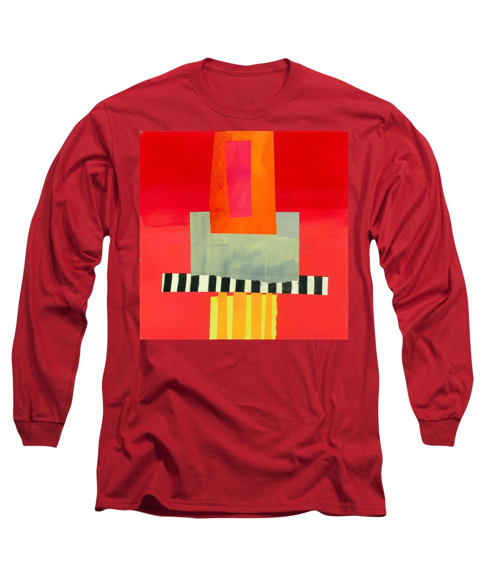 Abstract Art Long Sleeve T-Shirt featuring the painting Pattern Grid # 14 by Jane Davies