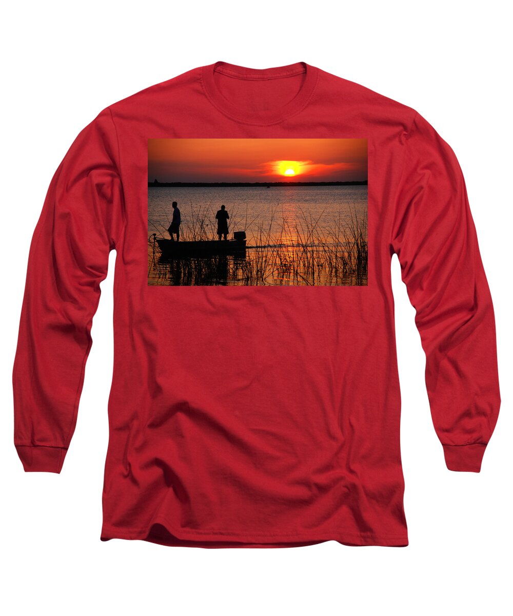 Landscape Long Sleeve T-Shirt featuring the photograph Peace over the water by Susanne Van Hulst