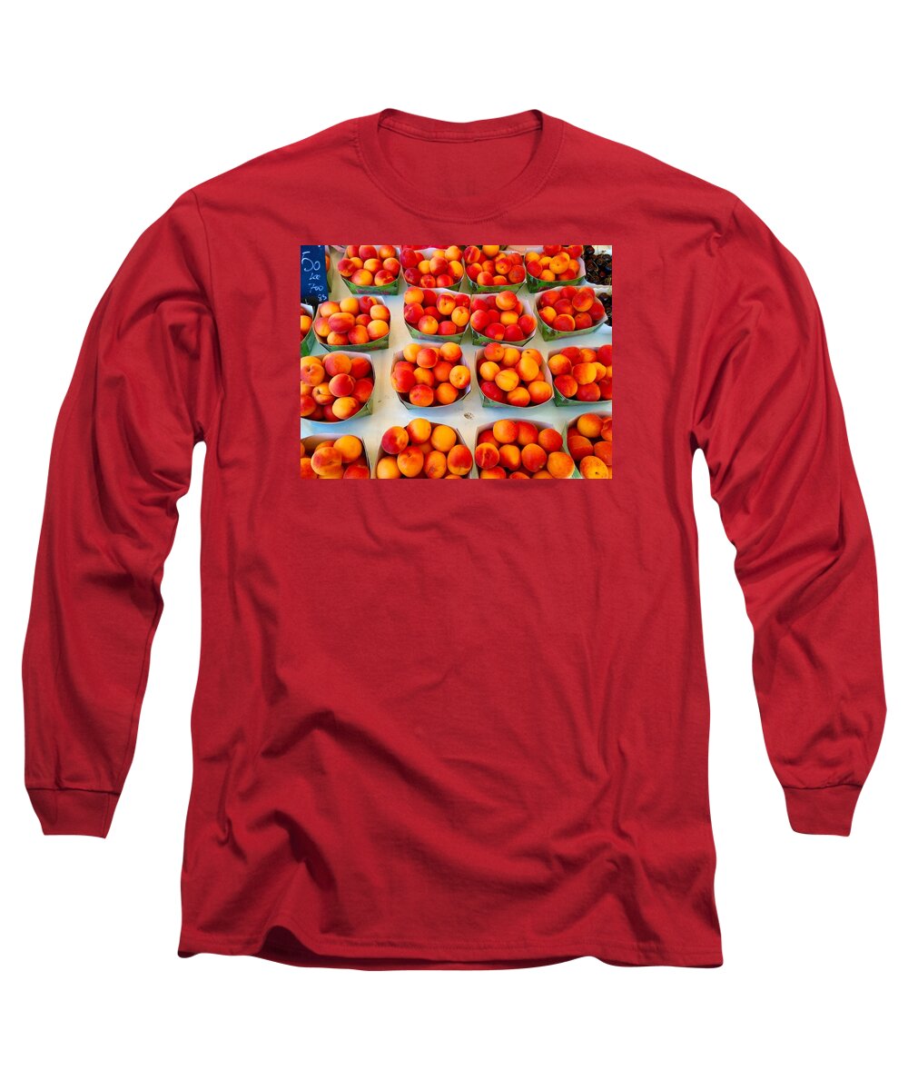 Farmers Long Sleeve T-Shirt featuring the photograph Peaches by Tiffany Marchbanks