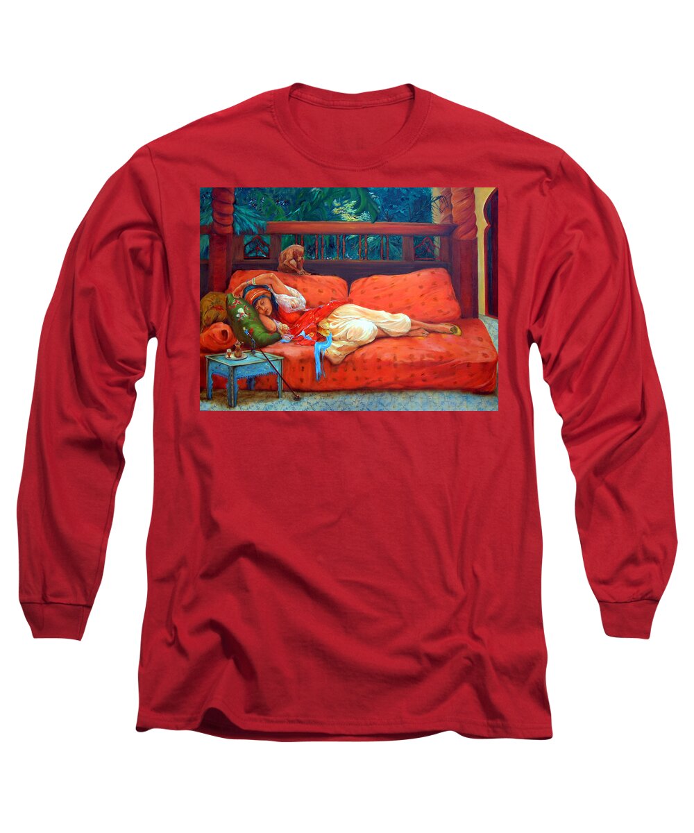 Figurative Art Long Sleeve T-Shirt featuring the painting Petite Somme after A. Bridgman by Portraits By NC
