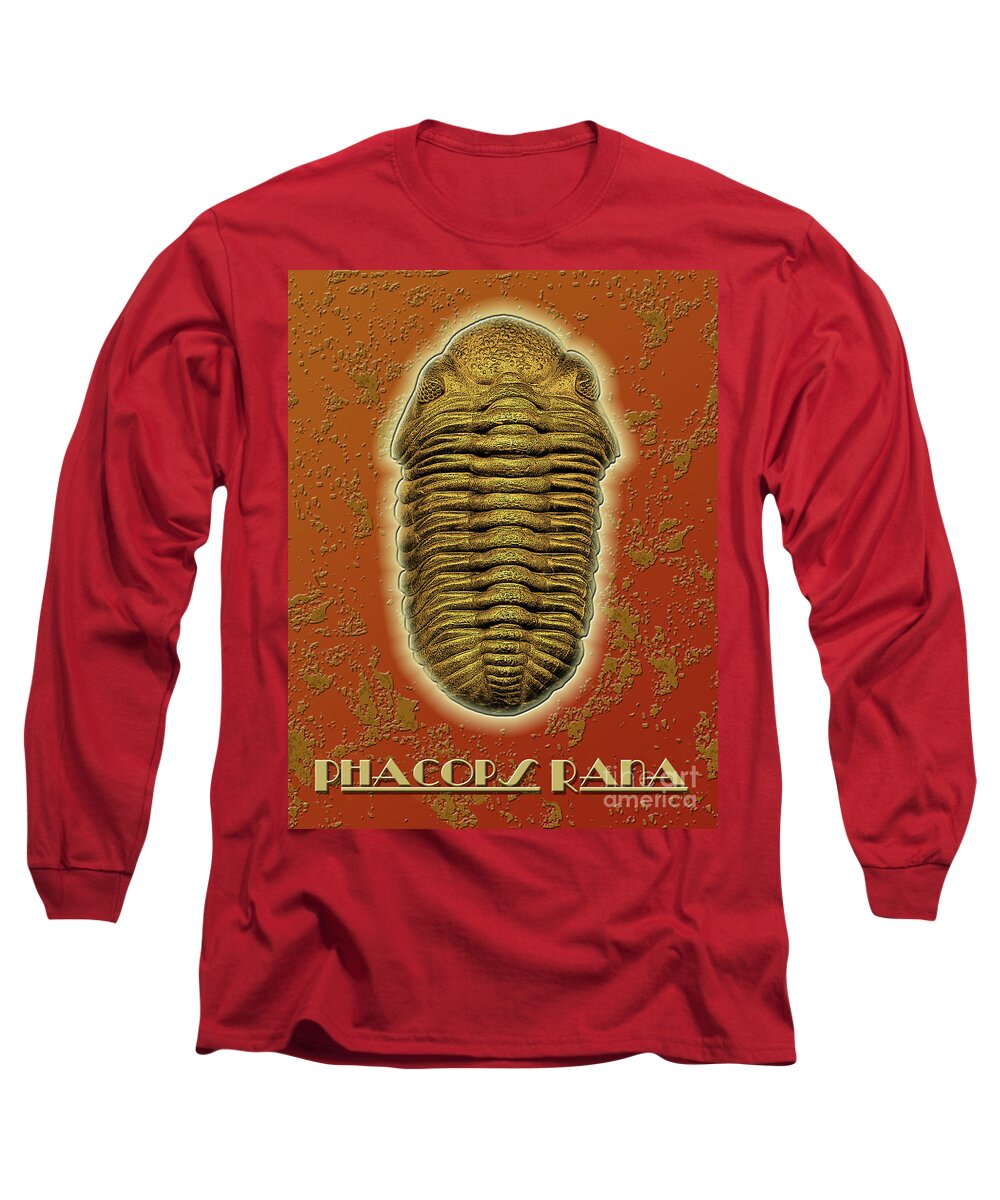 Trilobite Long Sleeve T-Shirt featuring the photograph Phacops Rana Crassituberculata by Melissa A Benson