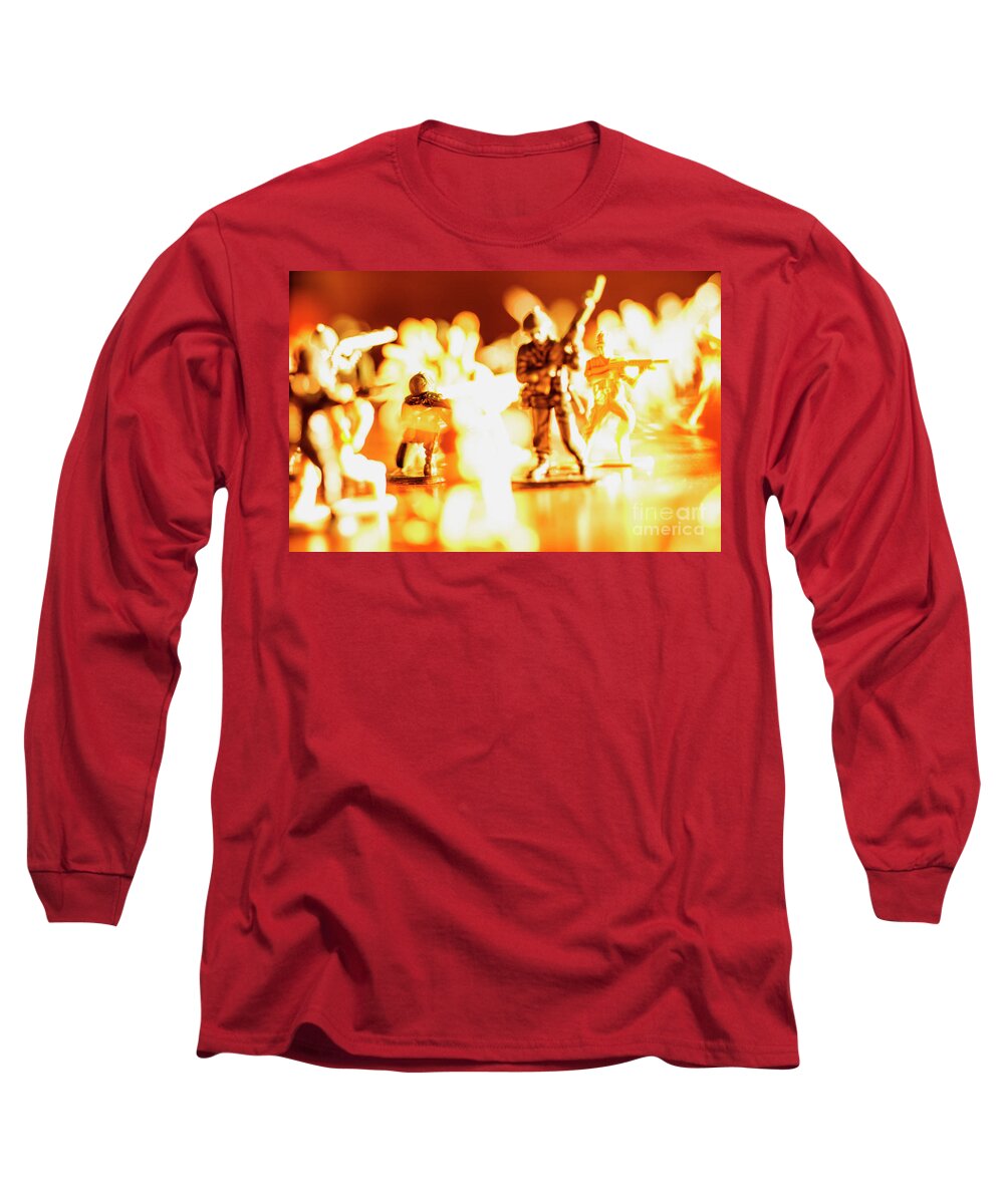 Toy Long Sleeve T-Shirt featuring the photograph Plastic army men 1 by Micah May