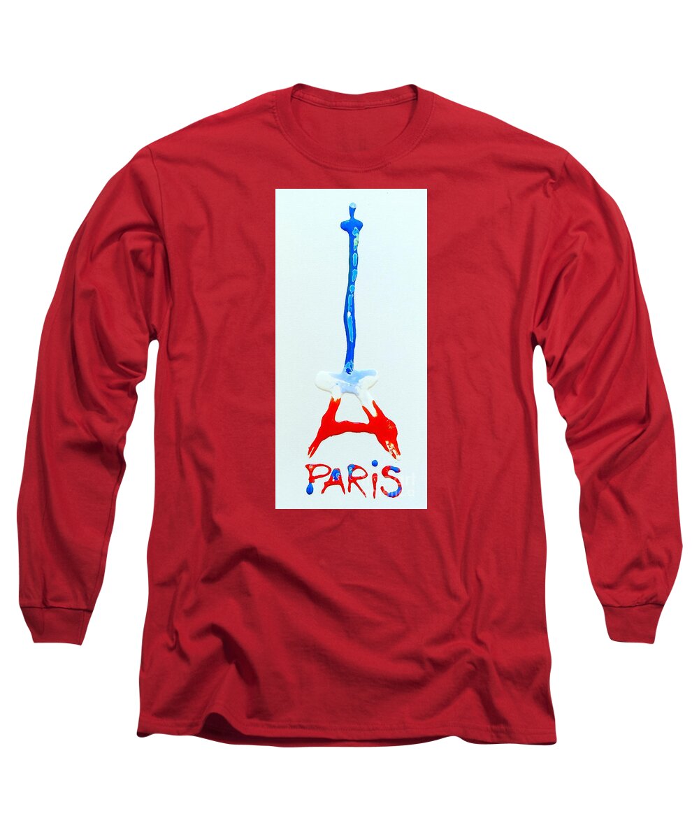 Paris Long Sleeve T-Shirt featuring the painting For Paris by Kasha Ritter