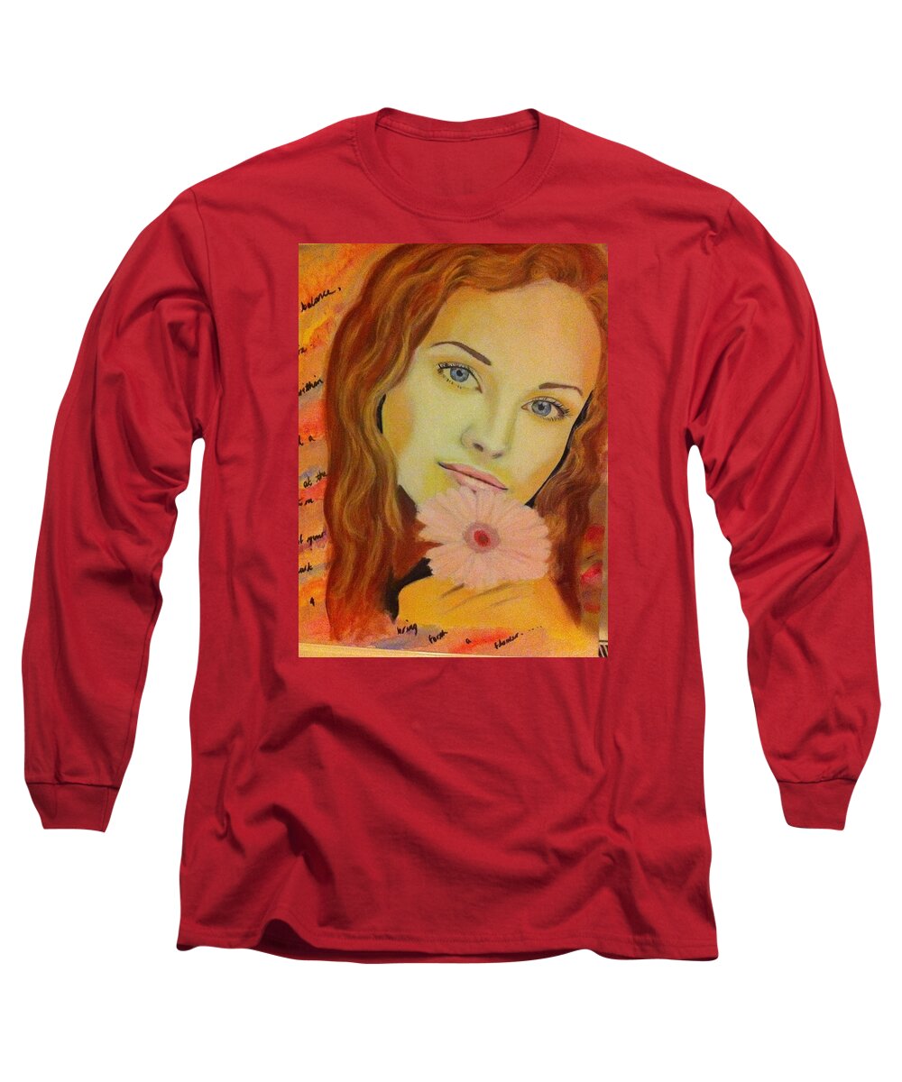 Flower Long Sleeve T-Shirt featuring the painting Pure Balance by Yvonne Payne