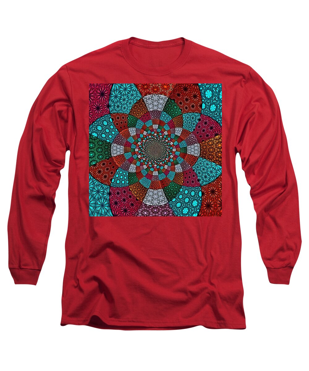 Quilt Long Sleeve T-Shirt featuring the photograph Quilted Glasswork by Nick Heap