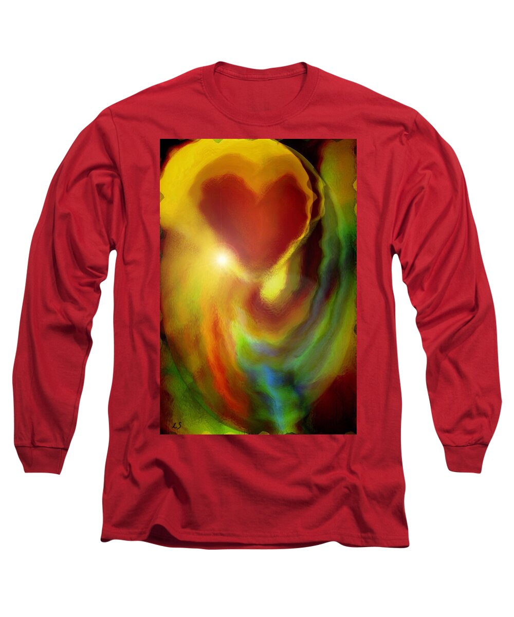 Rainbow Of Love Long Sleeve T-Shirt featuring the digital art Rainbow of Love by Linda Sannuti