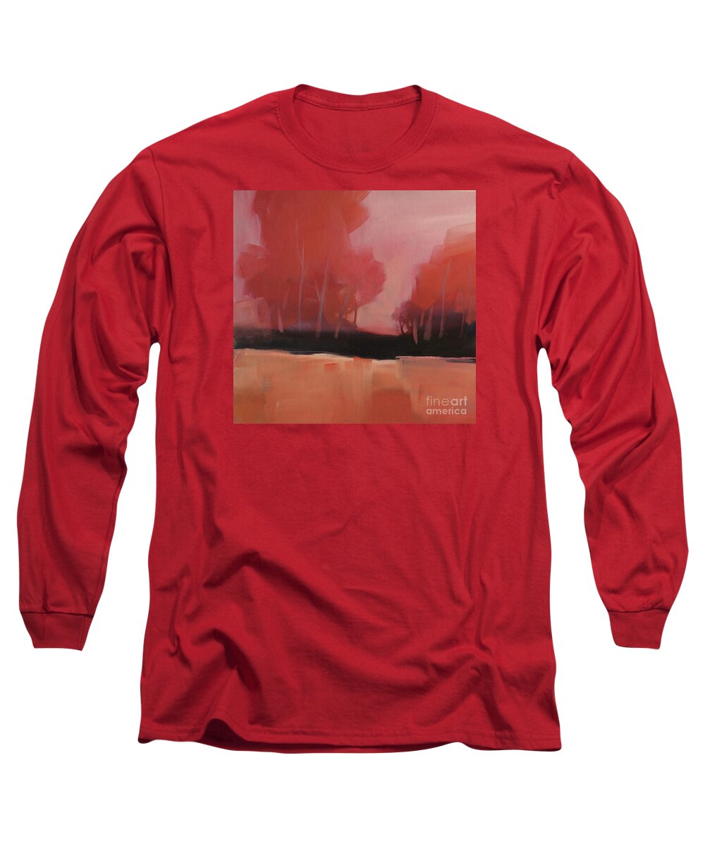 Trees Long Sleeve T-Shirt featuring the painting Red Flair by Michelle Abrams