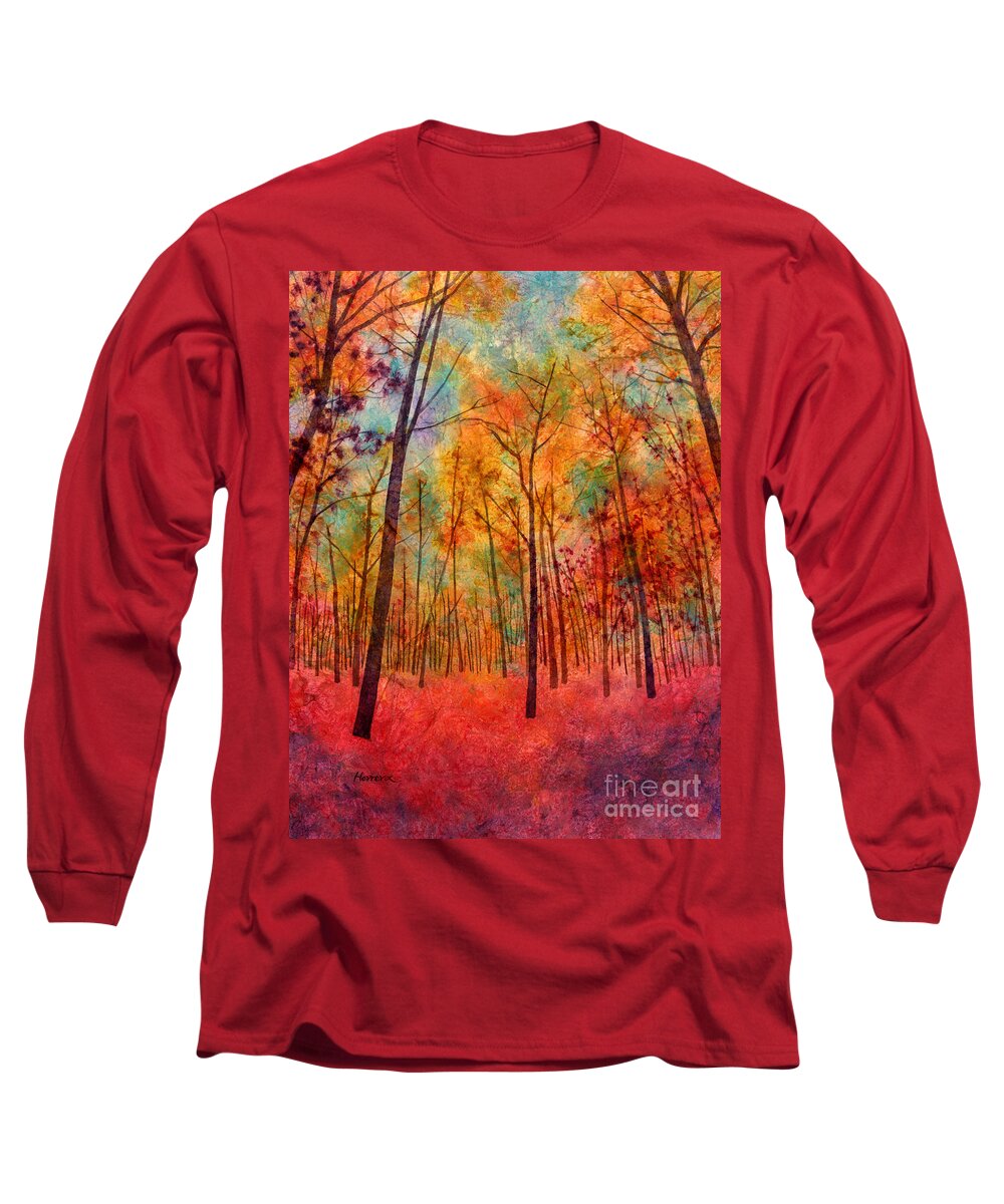Red Long Sleeve T-Shirt featuring the painting Red Hue by Hailey E Herrera