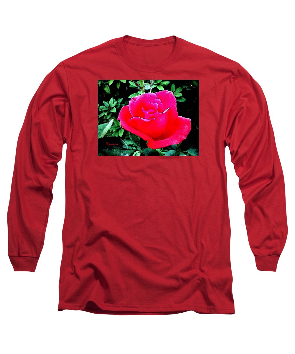 Roses Long Sleeve T-Shirt featuring the photograph Red-pink Rose by A L Sadie Reneau