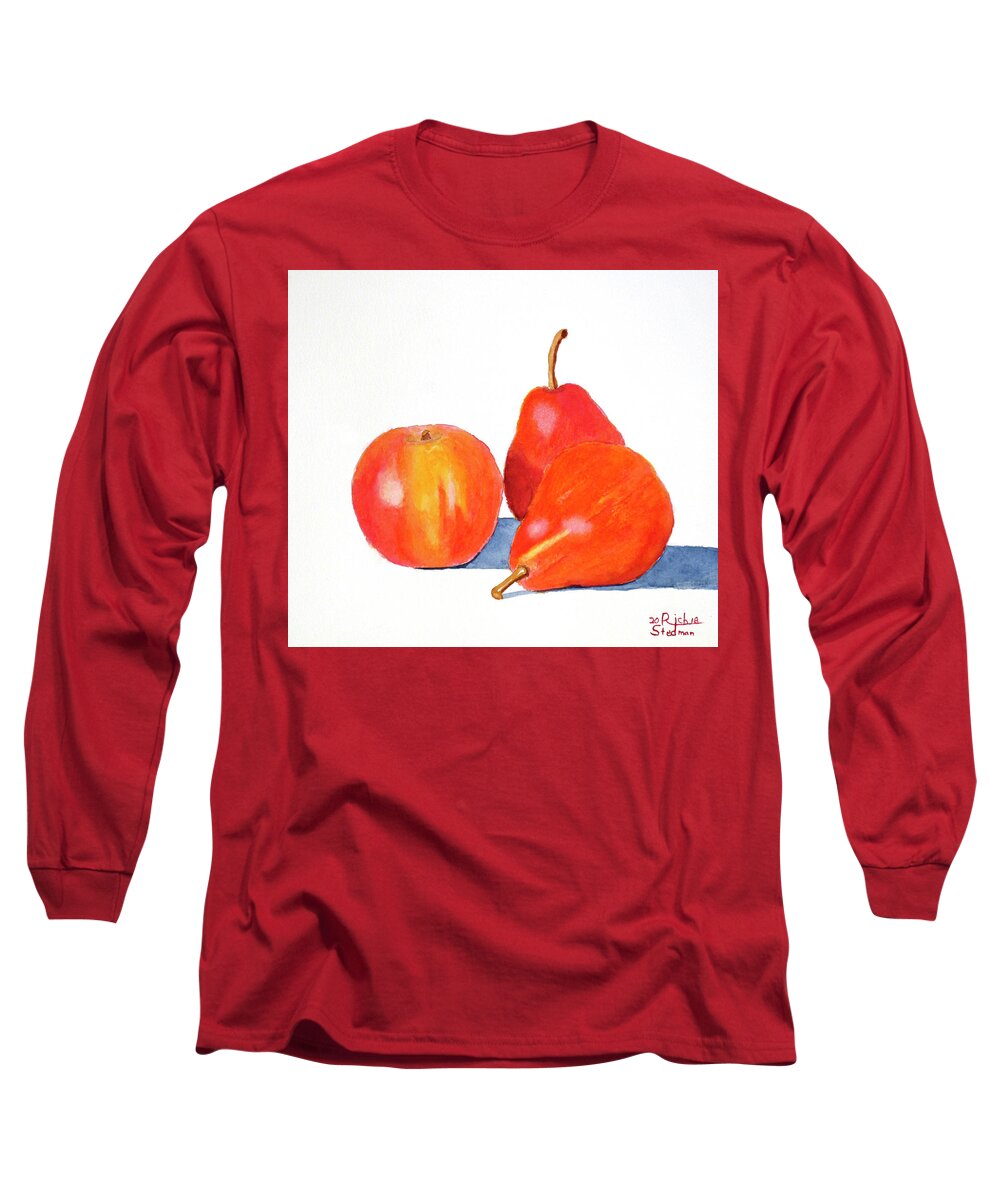 Pear Long Sleeve T-Shirt featuring the painting Ripe and Ready to Eat by Richard Stedman