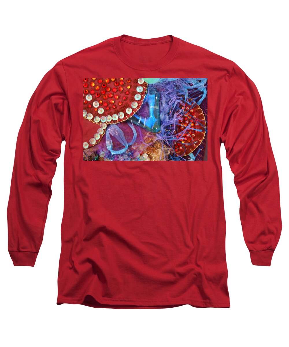  Long Sleeve T-Shirt featuring the mixed media Ruby Slippers 7 by Judy Henninger