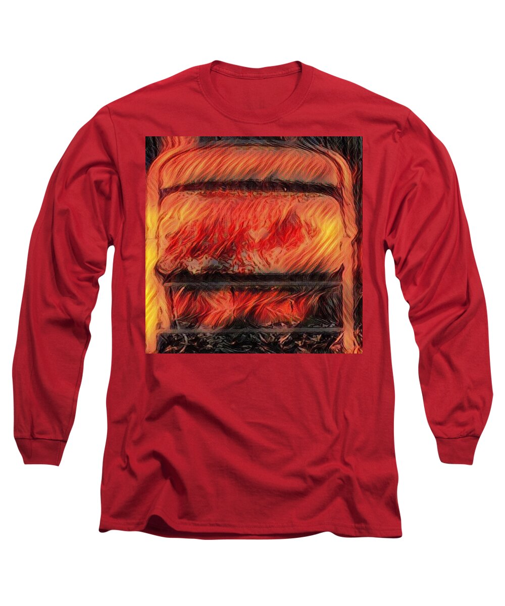 Rusting Hot Chair A Blazing Long Sleeve T-Shirt featuring the photograph Hot Rusted Chair A Blazing by Brenae Cochran