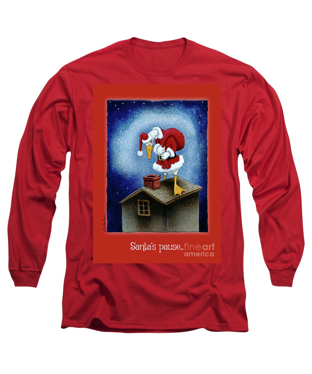 Will Bullas Long Sleeve T-Shirt featuring the painting Santa's pause... by Will Bullas