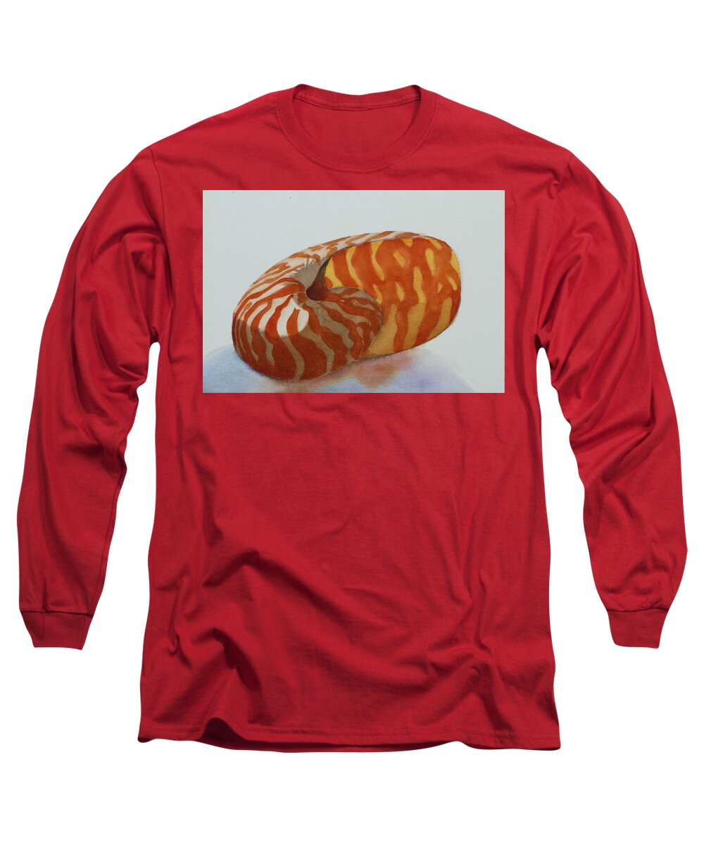 Shells Long Sleeve T-Shirt featuring the painting Shells 2 by Judy Mercer