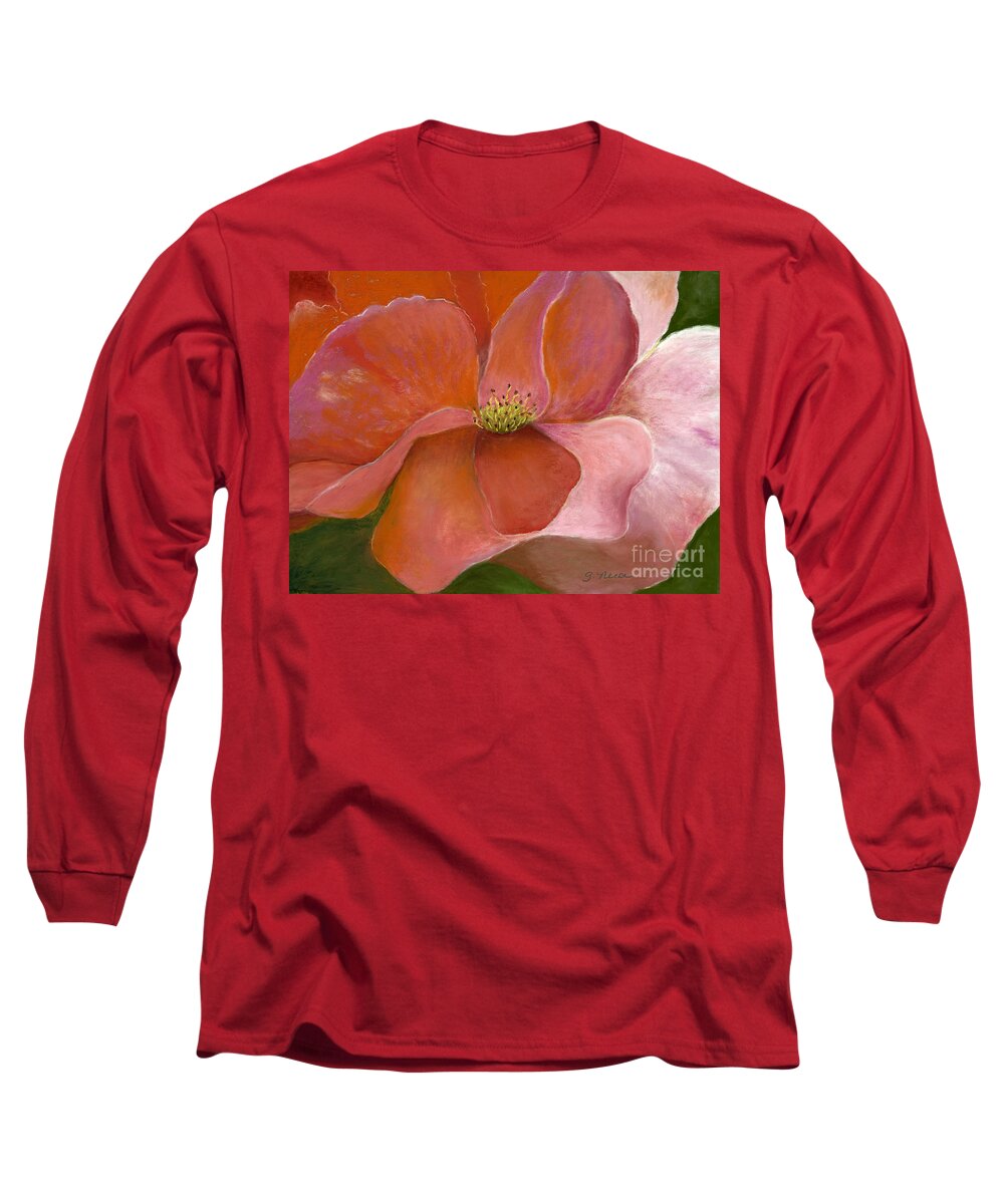 Flower Long Sleeve T-Shirt featuring the painting Shades of Pink by Ginny Neece