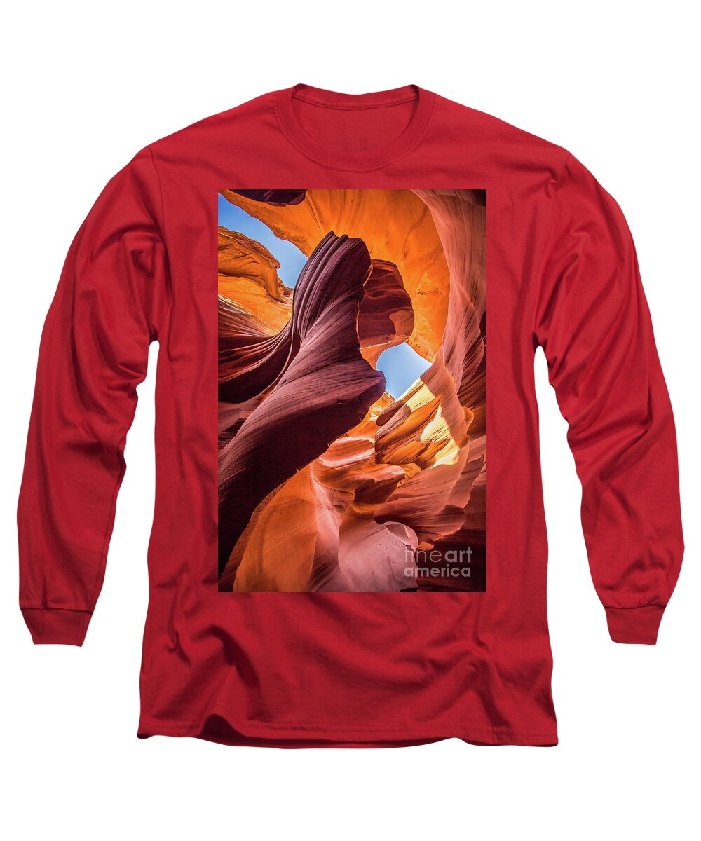 Antelope Canyon Long Sleeve T-Shirt featuring the photograph Shapes by JR Photography
