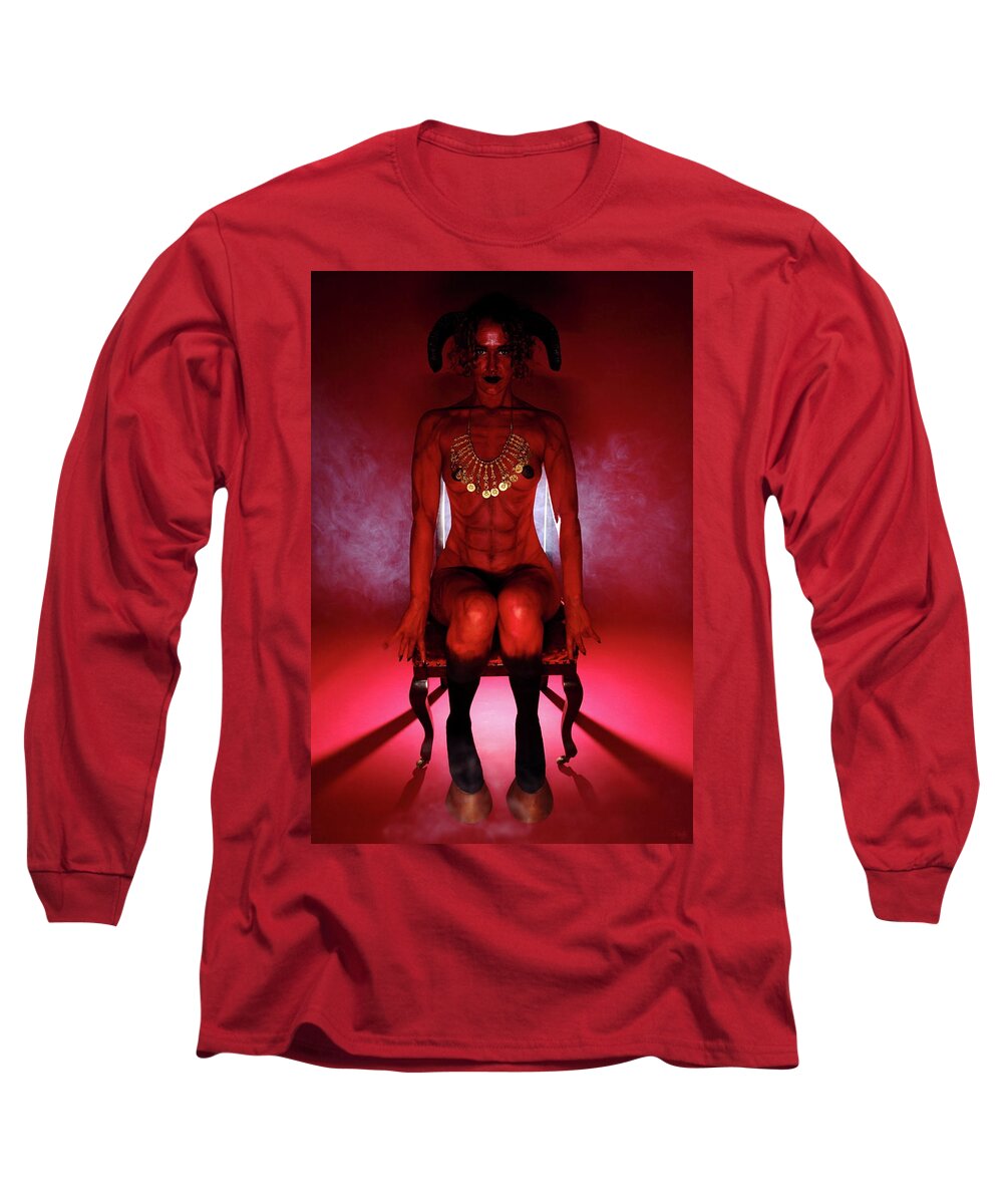 Red Long Sleeve T-Shirt featuring the photograph She-Devil by Nicky and the Firmins