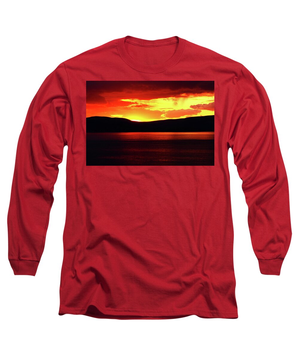 Sunsets Long Sleeve T-Shirt featuring the photograph Sky Of Fire by Aidan Moran