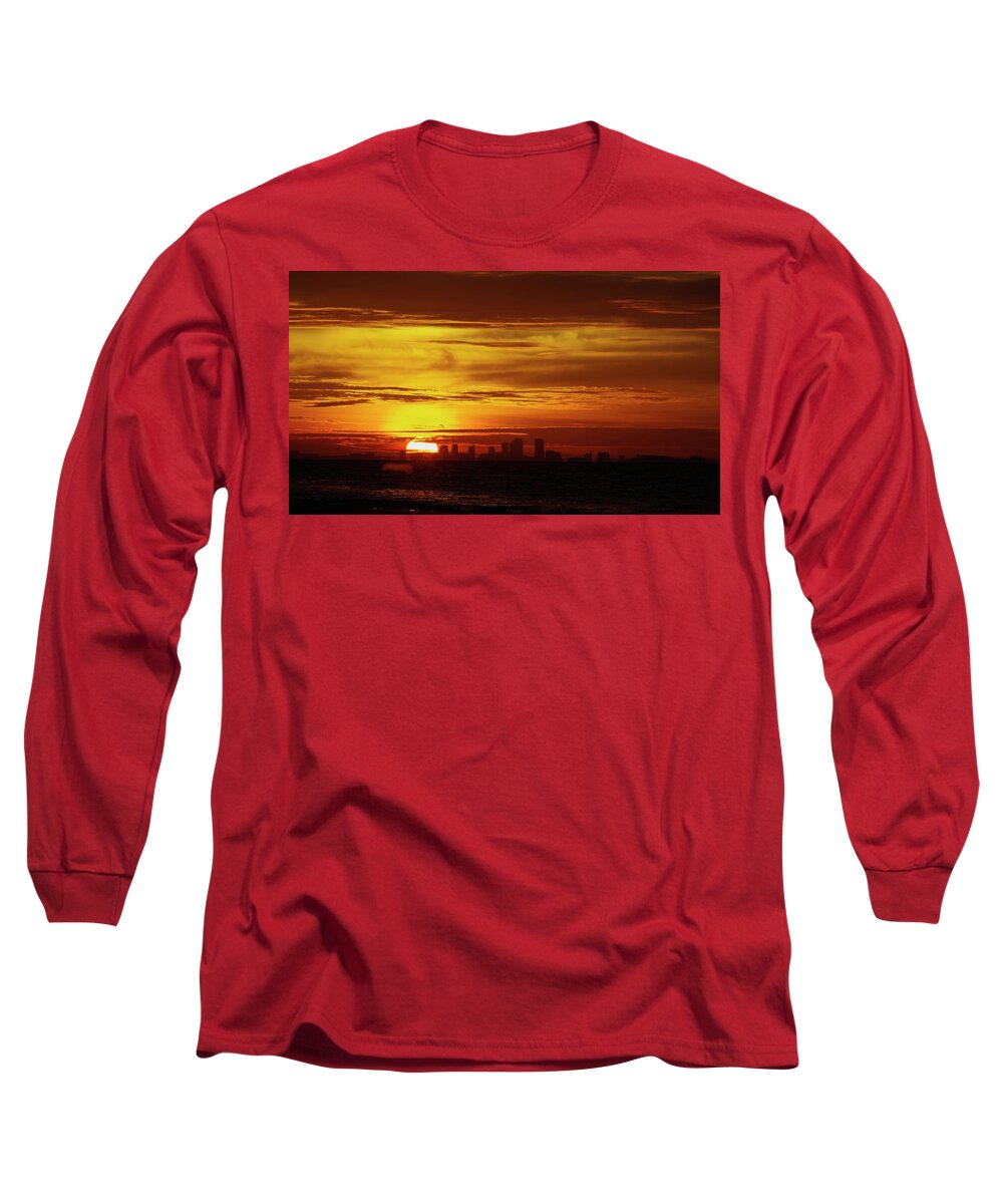 Sun Long Sleeve T-Shirt featuring the photograph Smoldering Dawn by Stoney Lawrentz