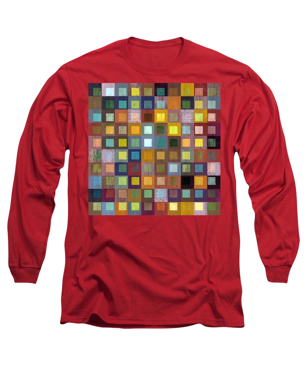 Abstract Long Sleeve T-Shirt featuring the digital art Squares in Squares One by Michelle Calkins