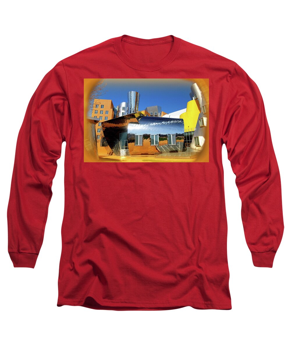 University Long Sleeve T-Shirt featuring the photograph Stata at MIT by Caroline Stella