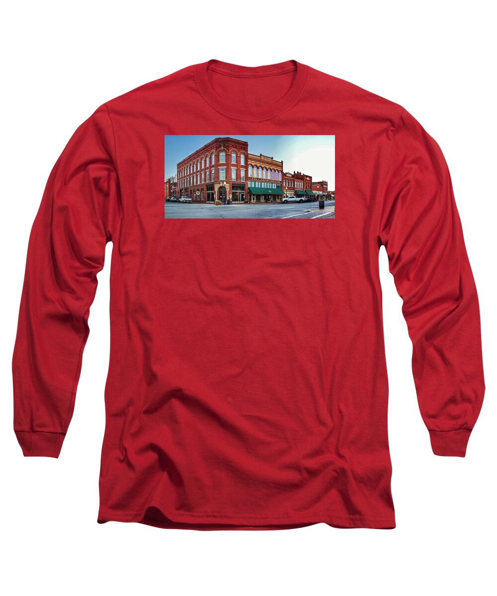 Guthrie Long Sleeve T-Shirt featuring the photograph Street View Guthrie OK by Buck Buchanan