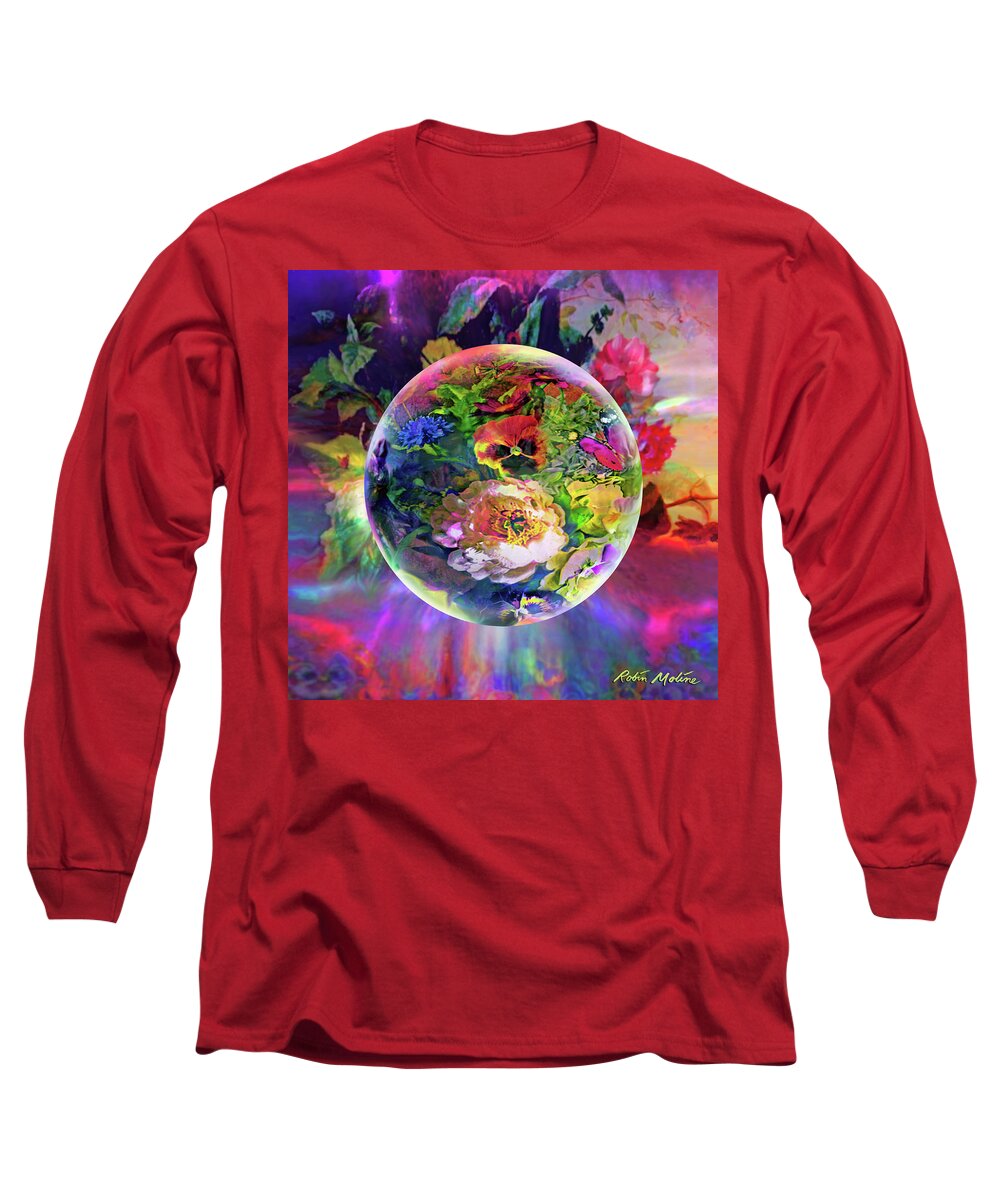 Flowers Long Sleeve T-Shirt featuring the painting Summertime Passing by Robin Moline
