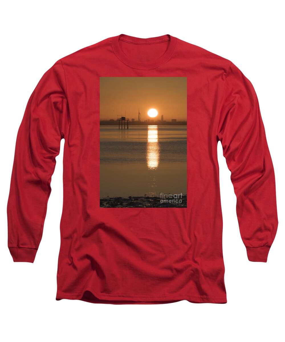 Sun Long Sleeve T-Shirt featuring the photograph Sunrise over Portsmouth by Clayton Bastiani