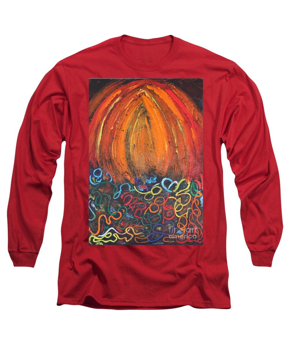Sunset Long Sleeve T-Shirt featuring the painting Sunset over Key West by Sarahleah Hankes
