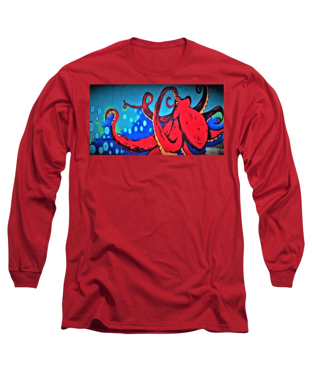 Octopus Long Sleeve T-Shirt featuring the photograph Tacoma Octopus by Martin Cline