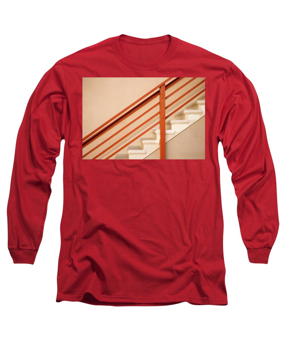 Staircase Long Sleeve T-Shirt featuring the photograph Tan Stairs Venice Beach California by David Smith
