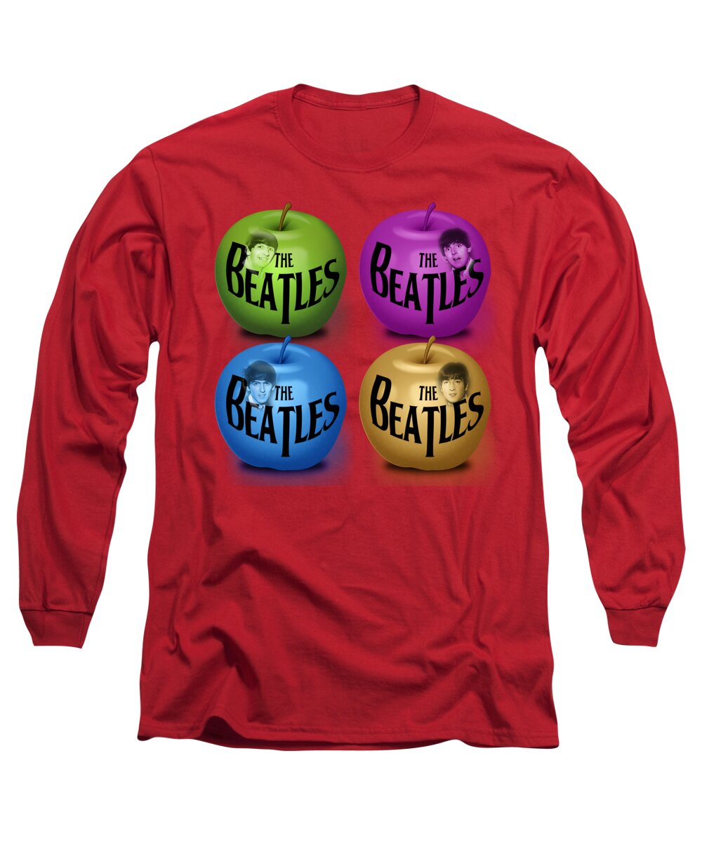 The Beatles Long Sleeve T-Shirt featuring the digital art The Beatles by Mal Bray