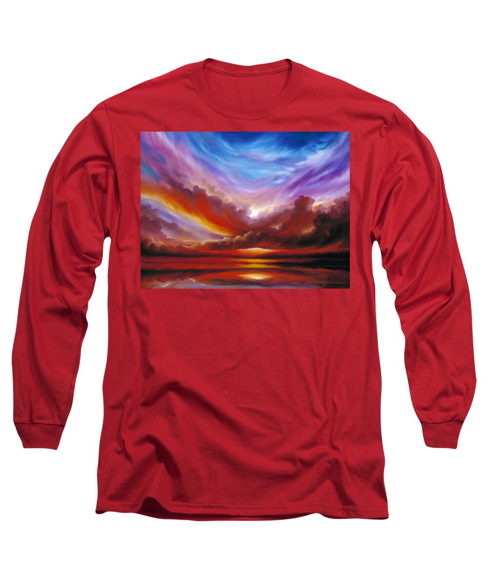 Skyscape Long Sleeve T-Shirt featuring the painting The Cosmic Storm II by James Hill