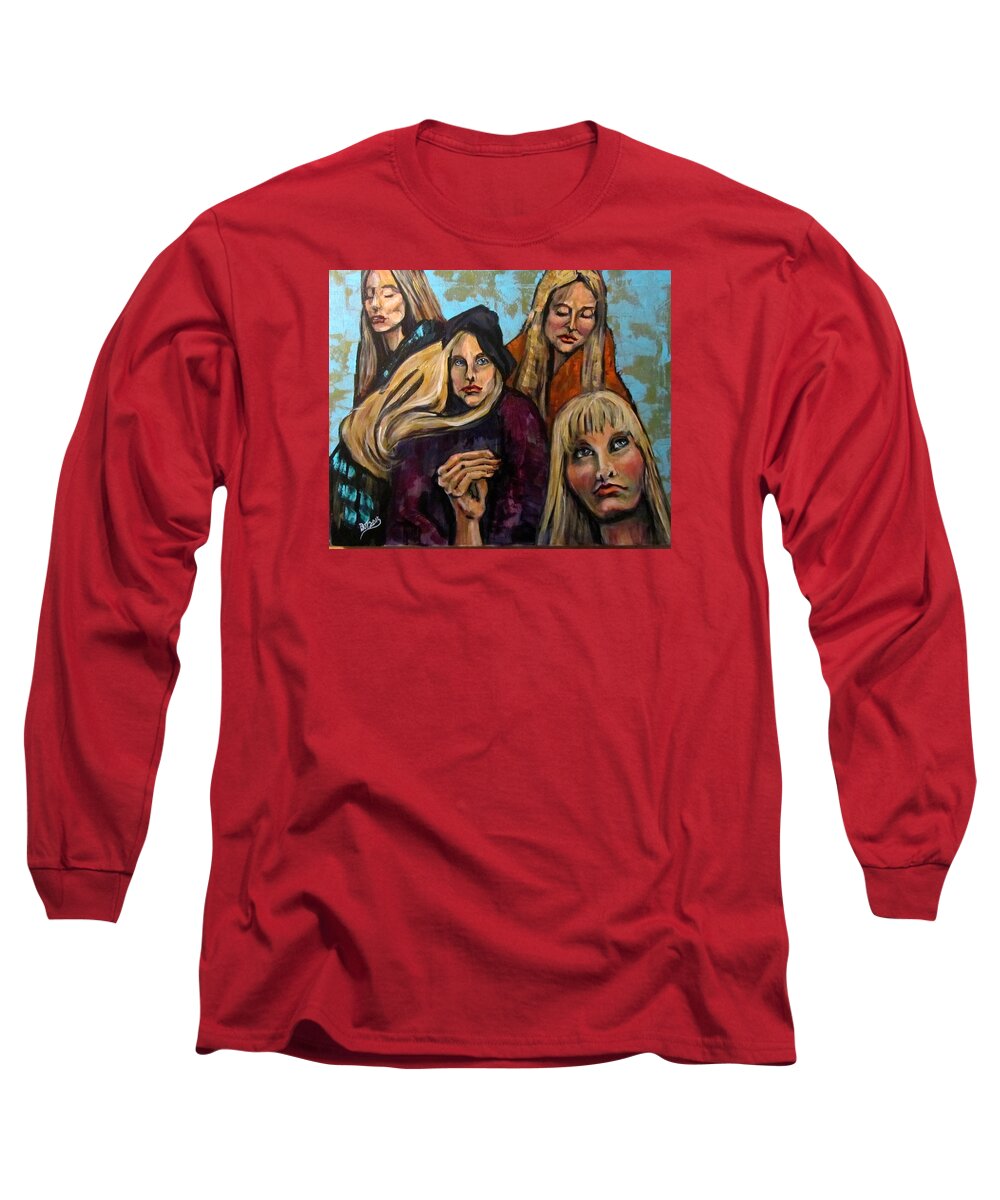 Acrylic Long Sleeve T-Shirt featuring the painting The Folk Singer by Barbara O'Toole