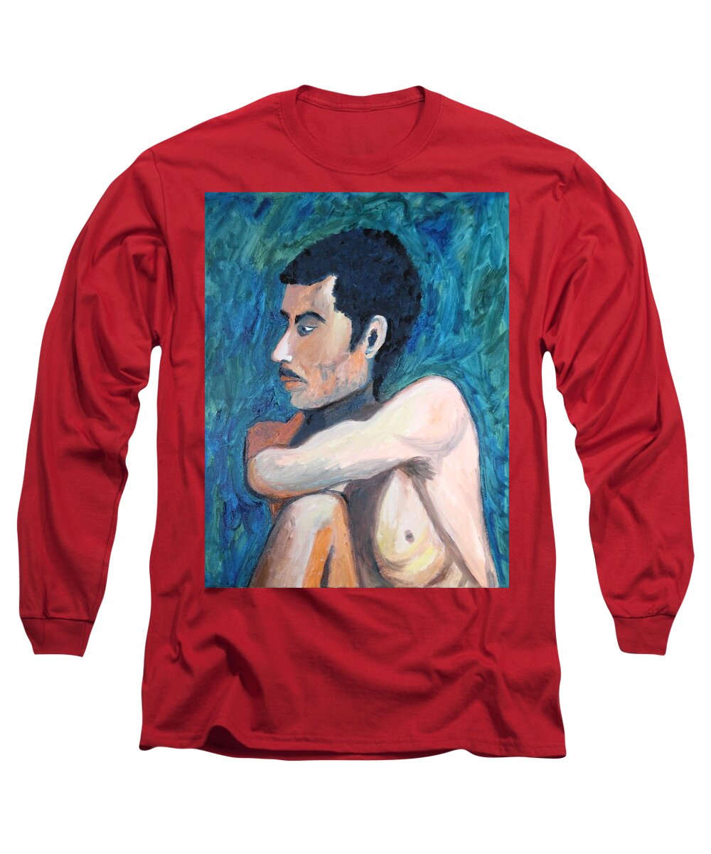 The Spaniard Long Sleeve T-Shirt featuring the painting The Spaniard by Esther Newman-Cohen