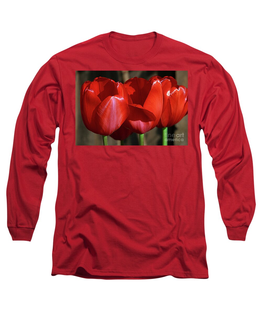 Flowers Long Sleeve T-Shirt featuring the photograph Three Lips by Eileen Gayle
