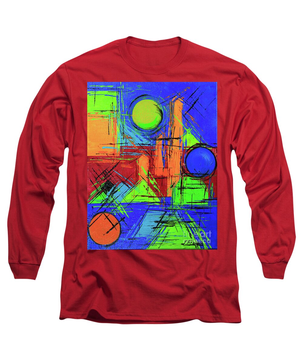 Art Long Sleeve T-Shirt featuring the painting Three moons by Jeanette French