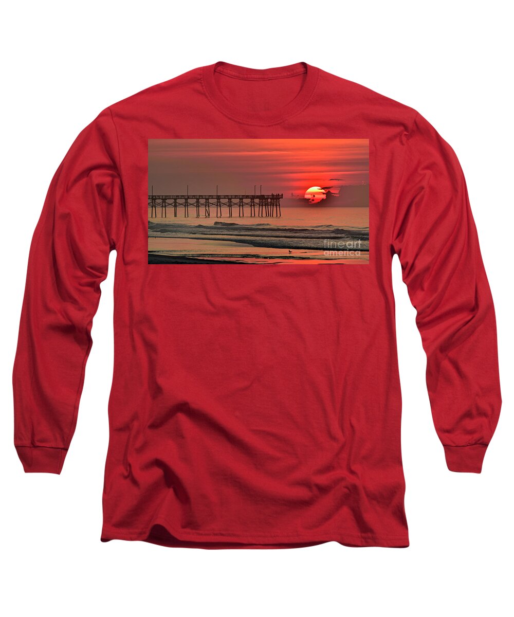 Sunrise Long Sleeve T-Shirt featuring the photograph Topsail Moment by DJA Images