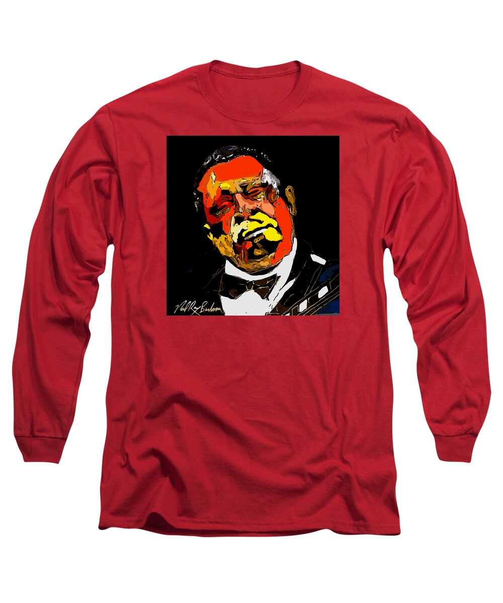 Bb King Long Sleeve T-Shirt featuring the painting tribute to BB King reworked by Neal Barbosa