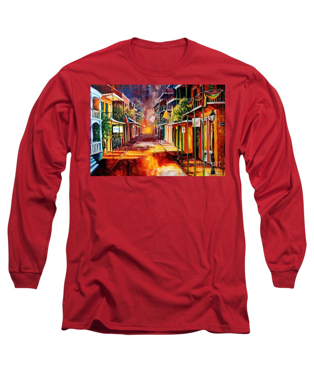 New Orleans Long Sleeve T-Shirt featuring the painting Twilight in New Orleans by Diane Millsap