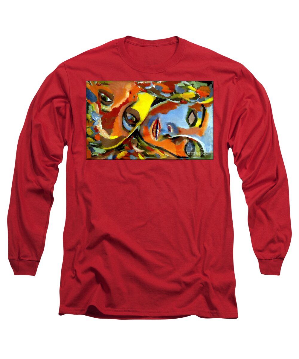 Affordable Original Art Long Sleeve T-Shirt featuring the painting Two Souls by Helena Wierzbicki