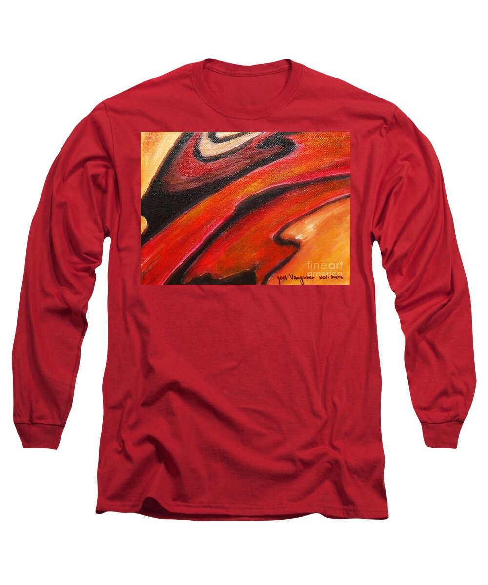 Abstract Long Sleeve T-Shirt featuring the painting Uncertainity by Yael VanGruber
