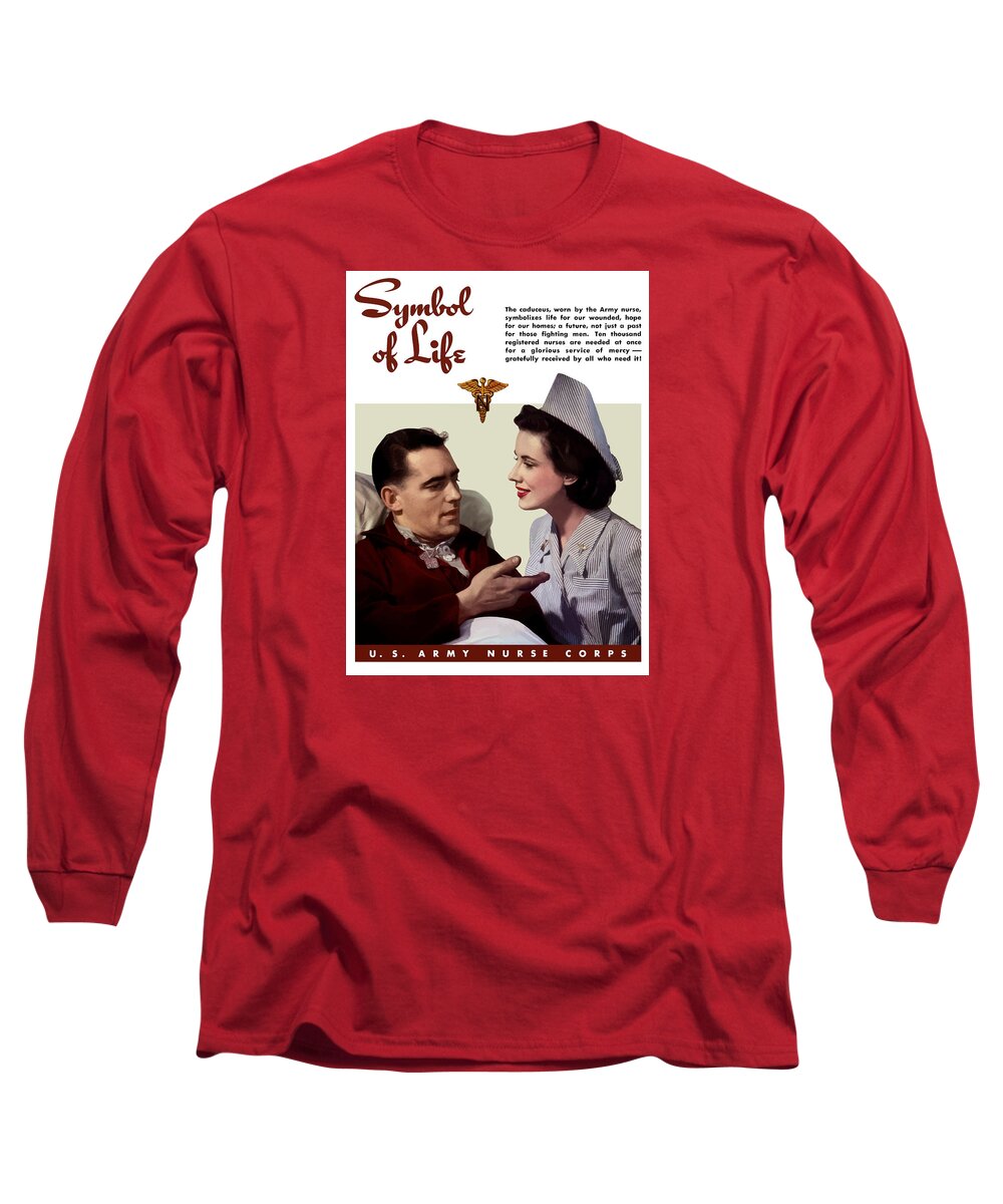 Nursing Long Sleeve T-Shirt featuring the painting US Army Nurse Corps by War Is Hell Store