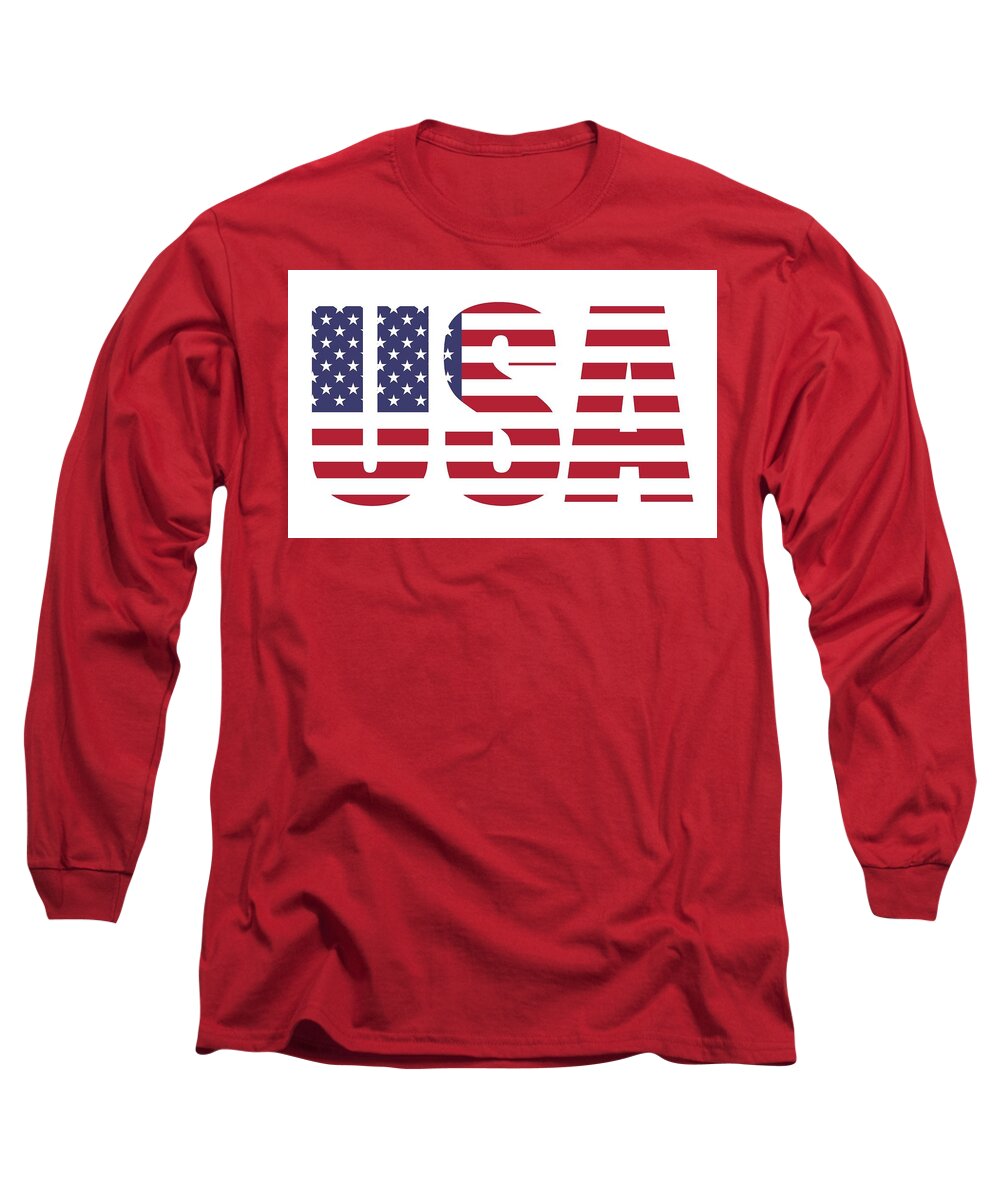 #usaart #americaartcanvas #usaacessories Long Sleeve T-Shirt featuring the photograph Usa by Tania Oliver