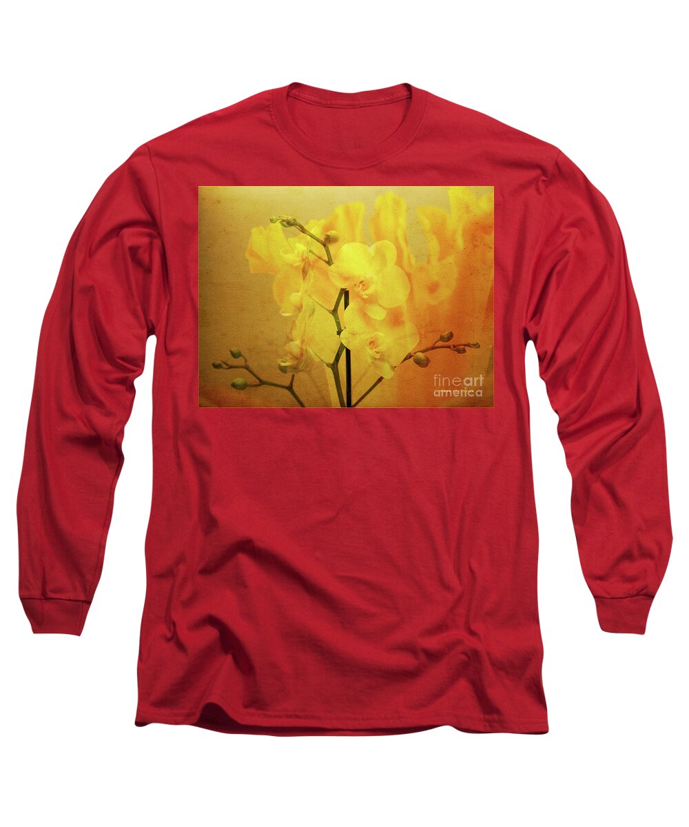 Mona Stut Long Sleeve T-Shirt featuring the photograph Yellow Visions of Spring Orchids by Mona Stut