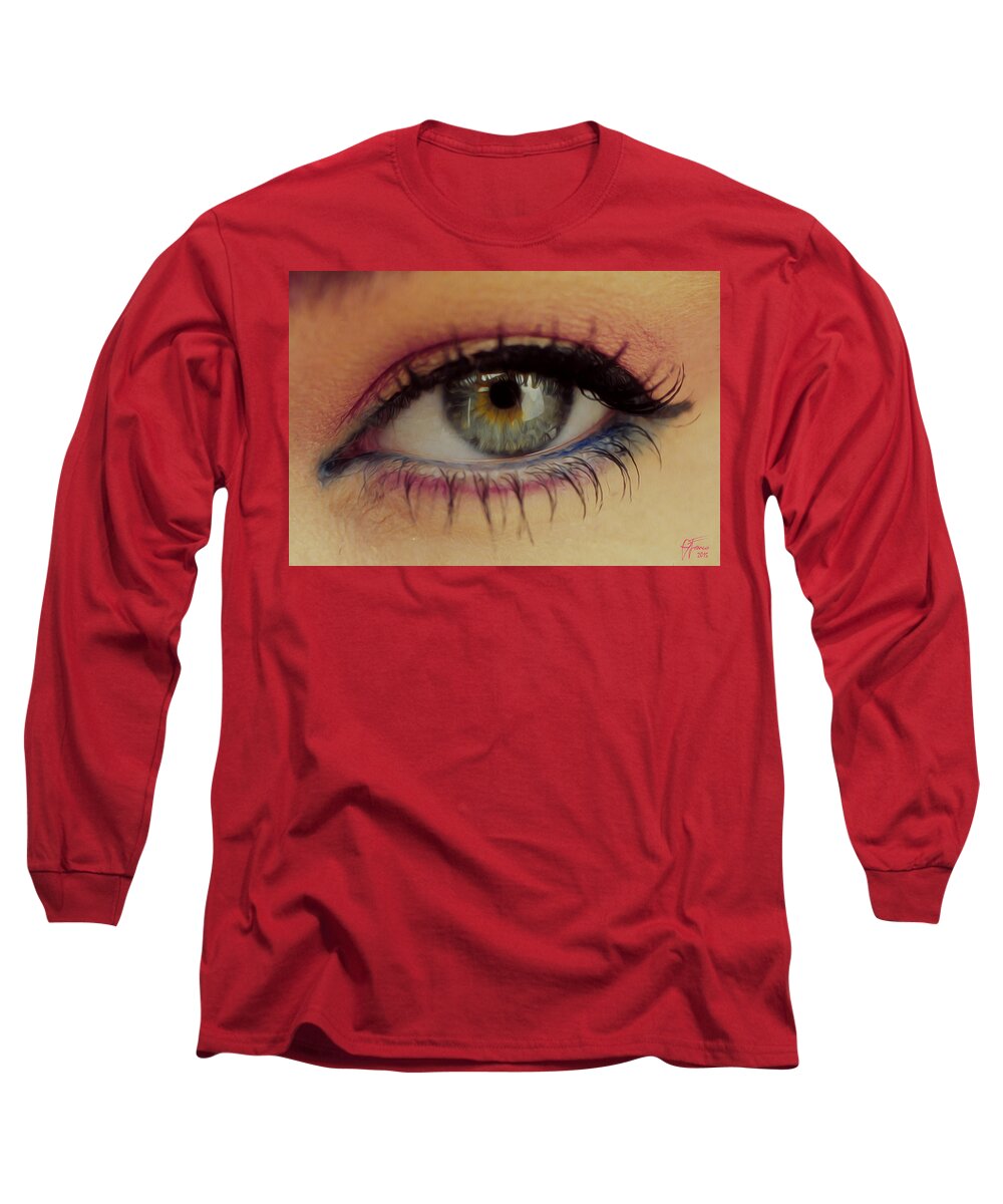 Eye Long Sleeve T-Shirt featuring the digital art Watching you watching me by Vincent Franco