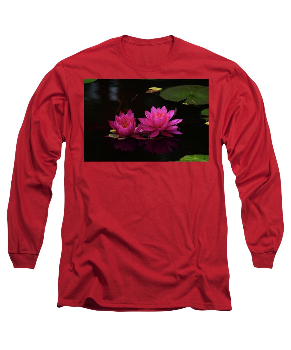 Water Long Sleeve T-Shirt featuring the photograph Water Lily by Nancy Landry