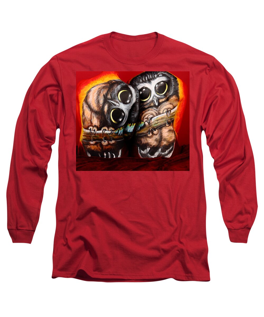 Bodypaint Long Sleeve T-Shirt featuring the photograph WhoDat by Cully Firmin